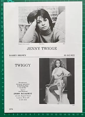 TWIGGY Vintage 1984 Acting Agency Page : Model • $8.70