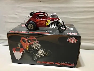 Fiat Red Toms Garage - Flamed Topolino Aa/fuel 1/18 Acme Ltd Fiat Diecast 0805 • $109.99