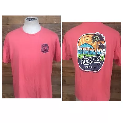 Buckets Bar & Grill Ocean Blvd.  Myrtle Beach SC Bar Men T-shirt Size XL • $14.99