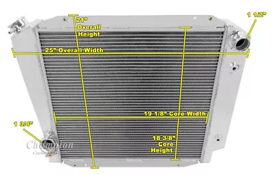 $267.29 • Buy ER Champion 2 Row Radiator,16  Fan - 1966 - 1977 Ford Bronco Ford V8 Conversion