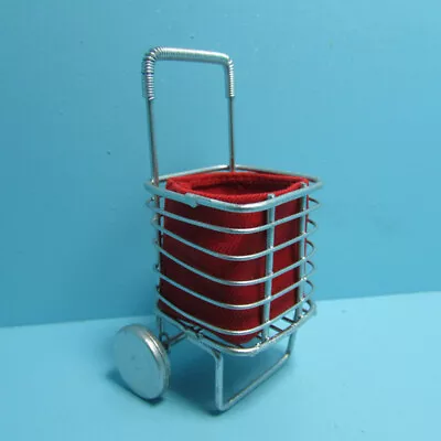 Dollhouse Miniature Metal Grocery Cart With Red Canvas Insert EIWF614 • $16.19