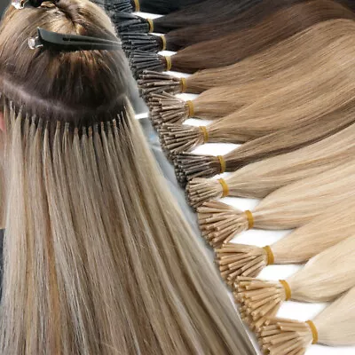 14 -24  Pre Bonded Stick I Tip Remy Human Hair Extensions 150G Full Head Thick • $49.63