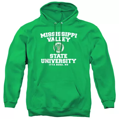 Mississippi Valley State Adult Pullover Hoodie Circle Logo Kelly Green S-3XL • $44.99