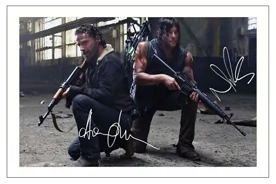Norman Reedus & Andrew Lincoln Signed Photo Print Autograph The Walking Dead • £3.79