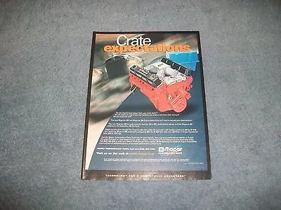 1999 Mopar Parts Vintage Ad For Crate Engines  Crate Expectations  • $9.99