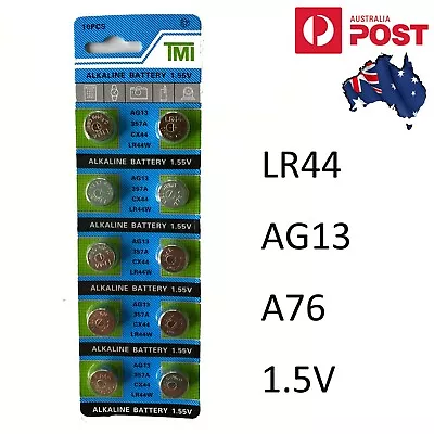 AG13 LR44 A76 LR1154 L1154 Alkaline Batteries 1.55V Button Coin Cell Battery • $12.69