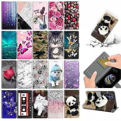 Luxury Flip Case For Huawei P30 20 Lite Y5 Y6 2018 Magnetic Leather Wallet Cover • £4.19