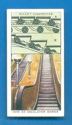 RAILWAY EQUIPMENT.No.15.HOW AN ESCALATOR WORKS.WILLS CIGARETTE CARD 1938 • £1.50