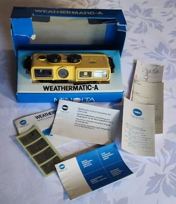 Vtg Minolta Weathermatic-A 110 Film Camera Yellow And Black • $55