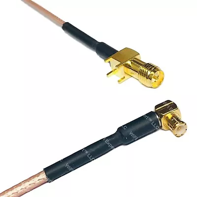 RG178 RP-SMA Female PCB To MCX MALE ANGLE Coax RF Cable USA-Ship • $7.99