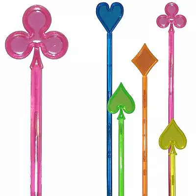 Card Suit Casino Reusable Cocktail Drink Stirrers / Swizzle Sticks (18 Supplied) • £6.80