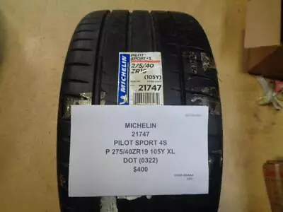 1 Michelin Pilot Sport 4s P 275 40 19 105y Xl Tire 21747 Bq1 • $351.89