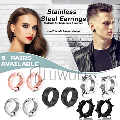 Stainless Steel Stud Earrings Magnetic Ear Plugs Non-Piercing Clip On Men Women • $4.46