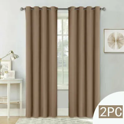 £43.19 • Buy Luxury Blackout Curtains Drapes Thermal Insulated Draperies Ready Made Eyelet UK