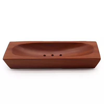 Mahogany Soap Dish Natural Wood Handcrafted Wooden Tray Holder Bathroom Kitchen • £10.99