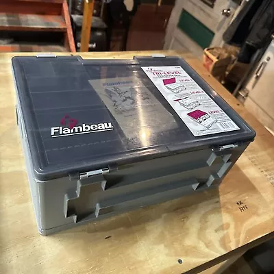 NEW OLD STOCK Vintage FLAMBEAU 7580 Tri-level Pro Tackle Box 3 Levels Of Storage • $59.99