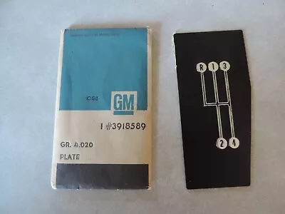 68-76 C3 Corvette 4-Speed Shift Pattern Indicator Plate-GM #3918589--NOS--NCRS! • $134.80