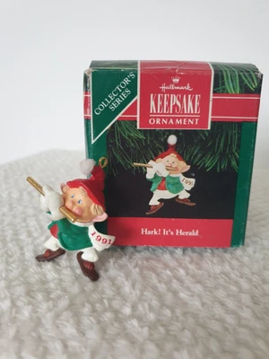 £8 • Buy Hark! Its Herald 3 1991 Christmas Tree Hallmark Keepsake Ornament