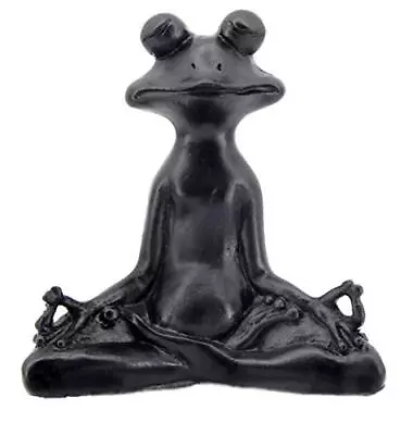 23101 Frog Statue Meditation Lotus Pose Yoga Zen Buddha Outdoor Garden Patio ... • $22.12