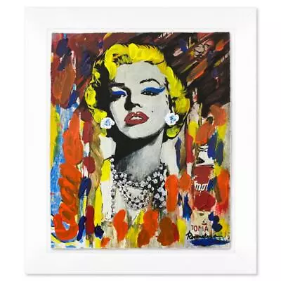Nastya Rovenskaya  Marilyn Monroe II  Framed Unique Mixed Media Hand Signed • $600