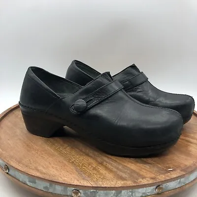 $38.94 • Buy Dansko Shoes Womens Size 40 Tamara Buckle Clogs Straps 4800020200 Black Leather