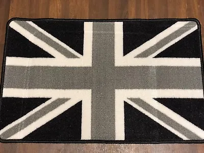 Top Quality Union Jack Doormat Best Around 40x60cm Non Slip Rug/mats Black/grey • £6.99