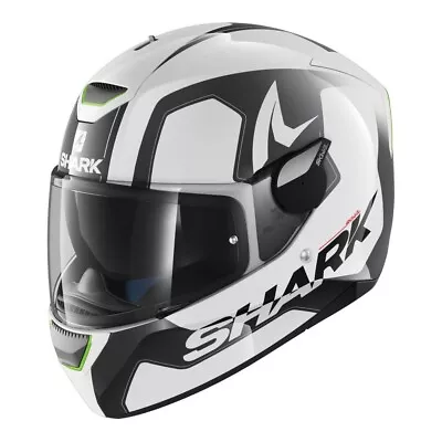 Shark Skwal Trion Motorcycle Helmet White/Green LED XS • $80.36