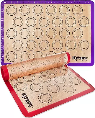 Macaron Silicone Baking Mats. 2 Half Macaron Mats. Bpa-Free Cookie Sheet. Non St • $22.49