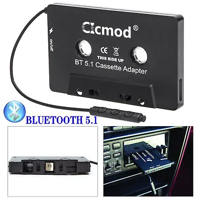 Bluetooth 5.1 Wireless Cassette Adapter AUX Car Tape For MP3 IPhone IPod Android • £10.16