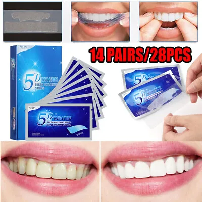 $13.95 • Buy 28 White Strip Teeth Whitening Strips Professional Advanced Tooth Bleaching