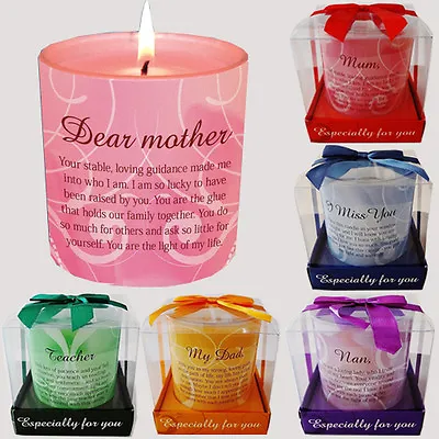 Candle Gift Set Sentiment Mood Special Poem Poetic Writing Candles Wax Message • £2.99