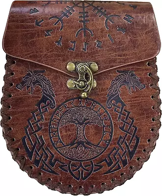 HiiFeuer Nordic Embossed Belt Bag Retro Medieval Faux Leather Side Pack...  • $33.56