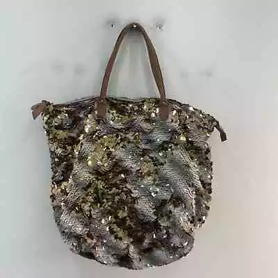 Miss Albright Brown Shimmer Sequin Fidget Touch Tote Bag - Women's • $18