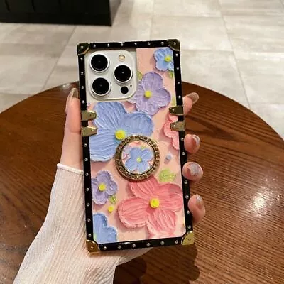 For IPhone 15 Pro Max 14 13 12 11 Girl's Cute Flower Square Case Cover - New Up • $24.68