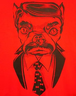 SECRET AGENT DOG Kitschy 1970s Throwback Lrg T Shirt Moustache Necktie Tee K9 • $19.99