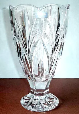 Waterford Marquis Canterbury Footed Crystal Vase 10  Tall Scalloped Rim New • $94.90