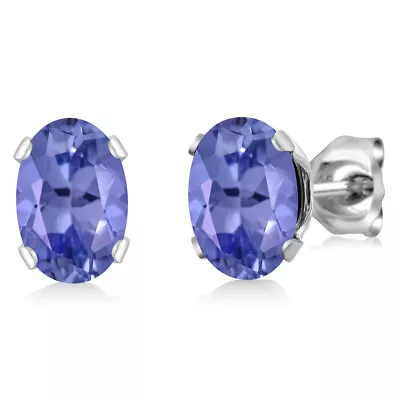 925 Sterling Silver Tanzanite Stud Earrings For Women (1.60 Cttw Gemstone • $77.99