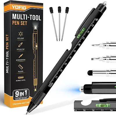 YOFIG Gifts For Men Valentines Gifts For Him 9 IN 1 Multi Tool Pen Mens Gift • £12.66