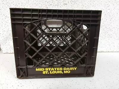 VTG Mid States Dairy Plastic Milk Crate STL St Louis Missouri MO Vintage Brown • $30