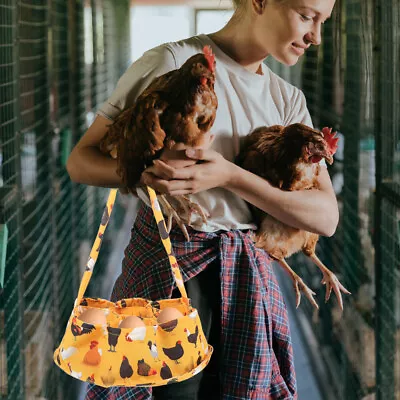  Chicken Egg Basket Collecting Storage Bag Pouch Eggs Hen Rack • £12.07