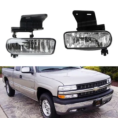 Complete Clear Lens Fog Lights W/Bracket For Chevy 1500 2500 3500 Suburban Tahoe • $35.99