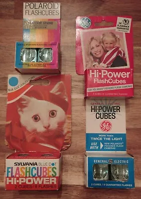 Sylvania Blue Dot FLASHCUBES GE Polaroid Hi-Power 4 Packs Lot  • $17.98