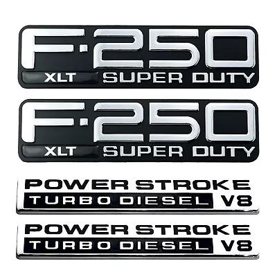 4x 2003 2004 F250 XLT Super Duty PowerStroke Diesel V8 Fender Emblem  Bagde • $69.99