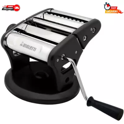 Bialetti Manual Pasta Machine Maker Noodle Spaghetti Stainless Steel Black AU • $68.93