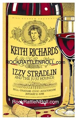 $16.99 • Buy KEITH RICHARDS 1993 CONCERT POSTER 11x17 EXPENSIVE WINOS JU JU HOUNDS IZZY ROCK