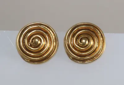 Vintage Steve Vaubel Clip On Earrings Swirl Spiral • $99.99