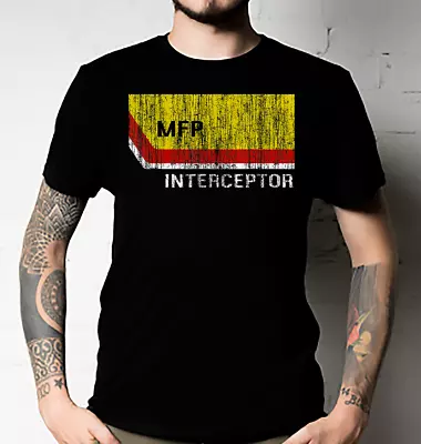 Mad Max Inspired MFP Interceptor V8 Pursuit Car NAVY Printed T-Shirt Unisex • $14.99