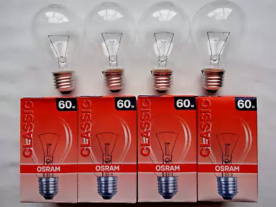 4x 60w E27 Edison Screw In Old Type Proper Lightbulbs 60watt ES GLS Clear Bulbs • £10.95
