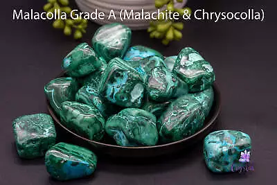 Malacolla Tumbles - Malachite & Chrysocolla • $4.79