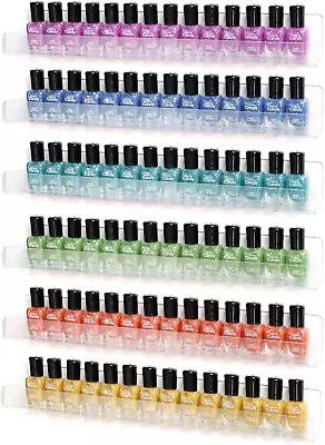 Acrylic Nail Polish Wall Mounted Holder Paint Organizer Storage Rack Clear 6 Pac • $27.92